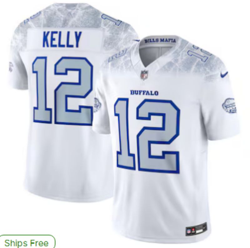 Men Buffalo Bills #12 Kelly Nike White 2025 Rivalries Collection Limited NFL Jersey->buffalo bills->NFL Jersey